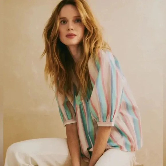 Ophelia & Indigo Edie Top Rainbow Stripe - Picture 3 of 7